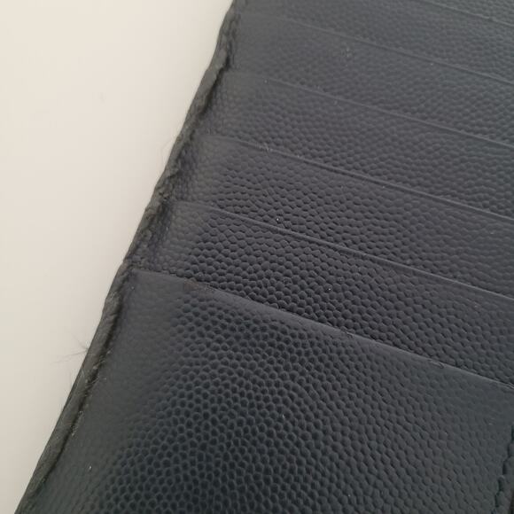 Saint Laurent Men's Leather Wallet Solid Navy Blue Card Bill Holder Long Clutch - Picture 4 of 11